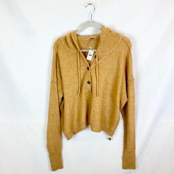Free People Sweaters - NWT Free People Hooded Sweater Pullover Large